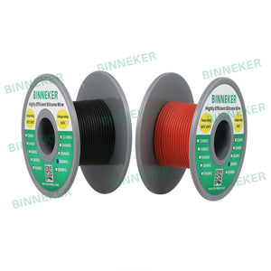 BINNEKER 28 Gauge Silicone tinned copper wire 100 ft (Red and Black Each Color 50 ft)